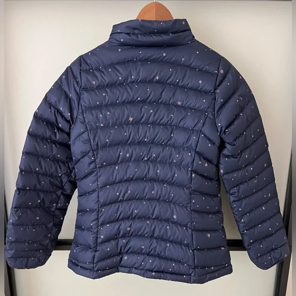 Patagonia Girls Down Jacket XXL 16-18 Great Conditions,navy w pink stars,Minty!! - Picture 3 of 12
